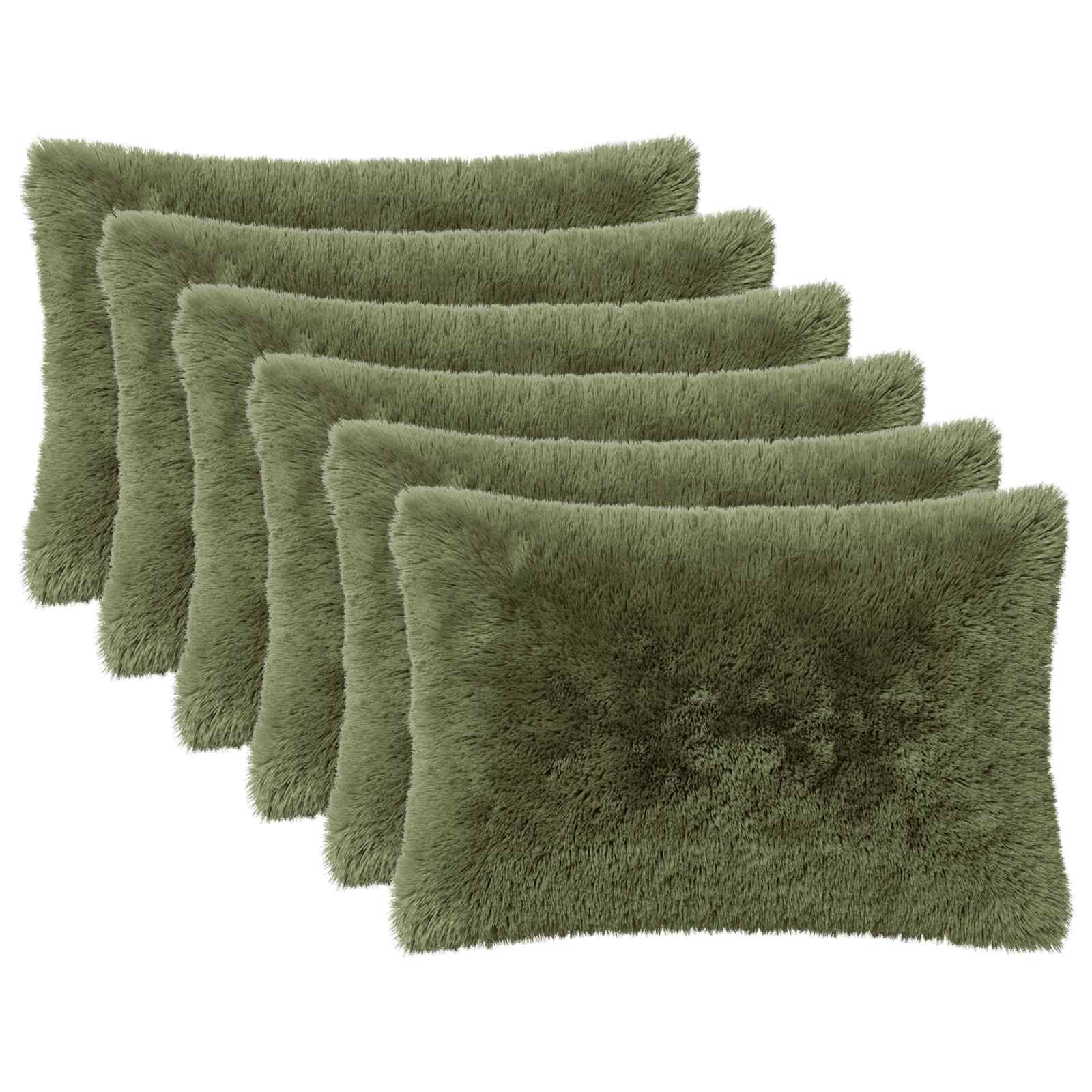 vidaXL Povlak na polštář 6 pcs HEERLEN Zelená 50 x 75 cm PV fleece