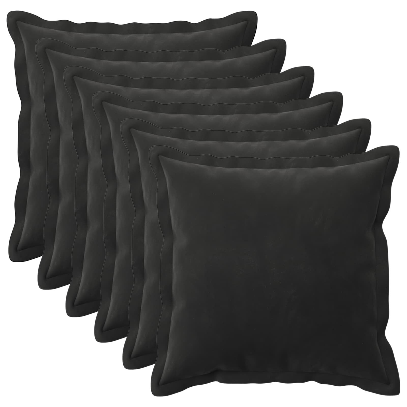vidaXL Povlak na polštář 6 pcs HOUTEN Černá 45 x 45 cm Samet