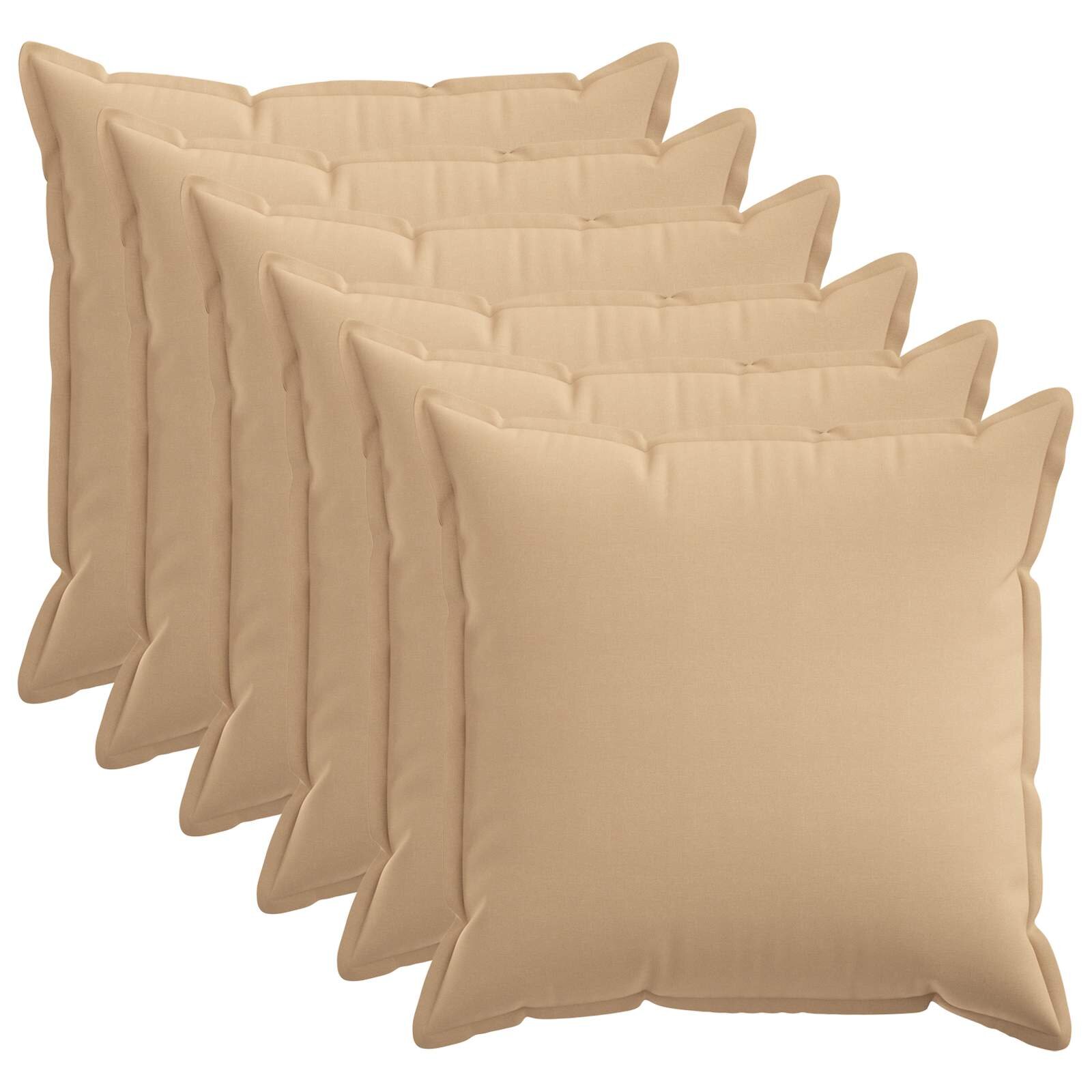 vidaXL Povlak na polštář 6 pcs HOUTEN Krémová 60 x 60 cm Falešný len