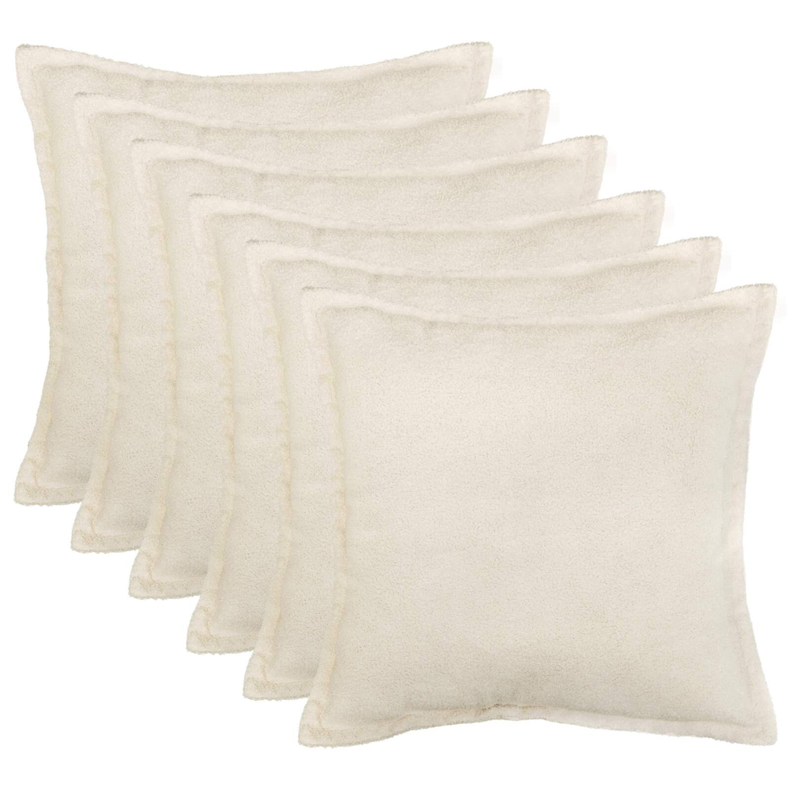 vidaXL Povlak na polštář 6 pcs HOUTEN Krémová 80 x 80 cm Bouclé