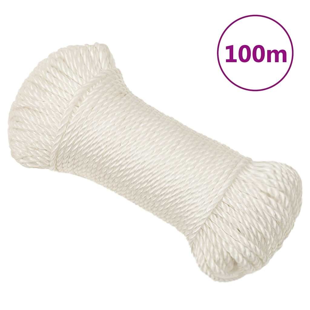 vidaXL Pracovní lano bílé 3 mm 100 m polypropylen