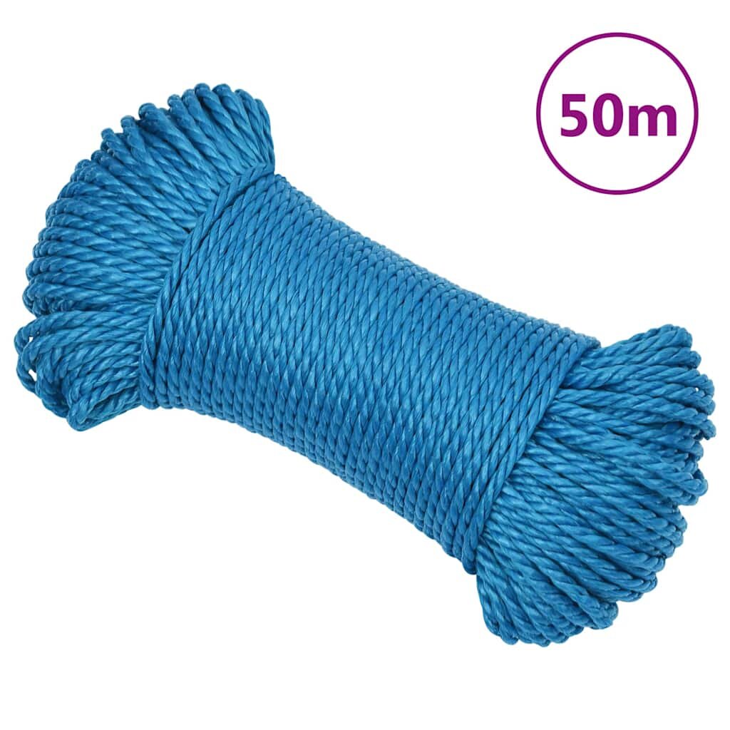 vidaXL Pracovní lano modré 3 mm 50 m polypropylen