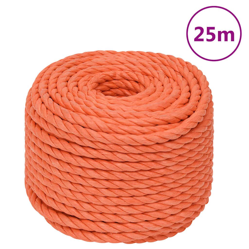 vidaXL Pracovní lano oranžové 12 mm 25 m polypropylen