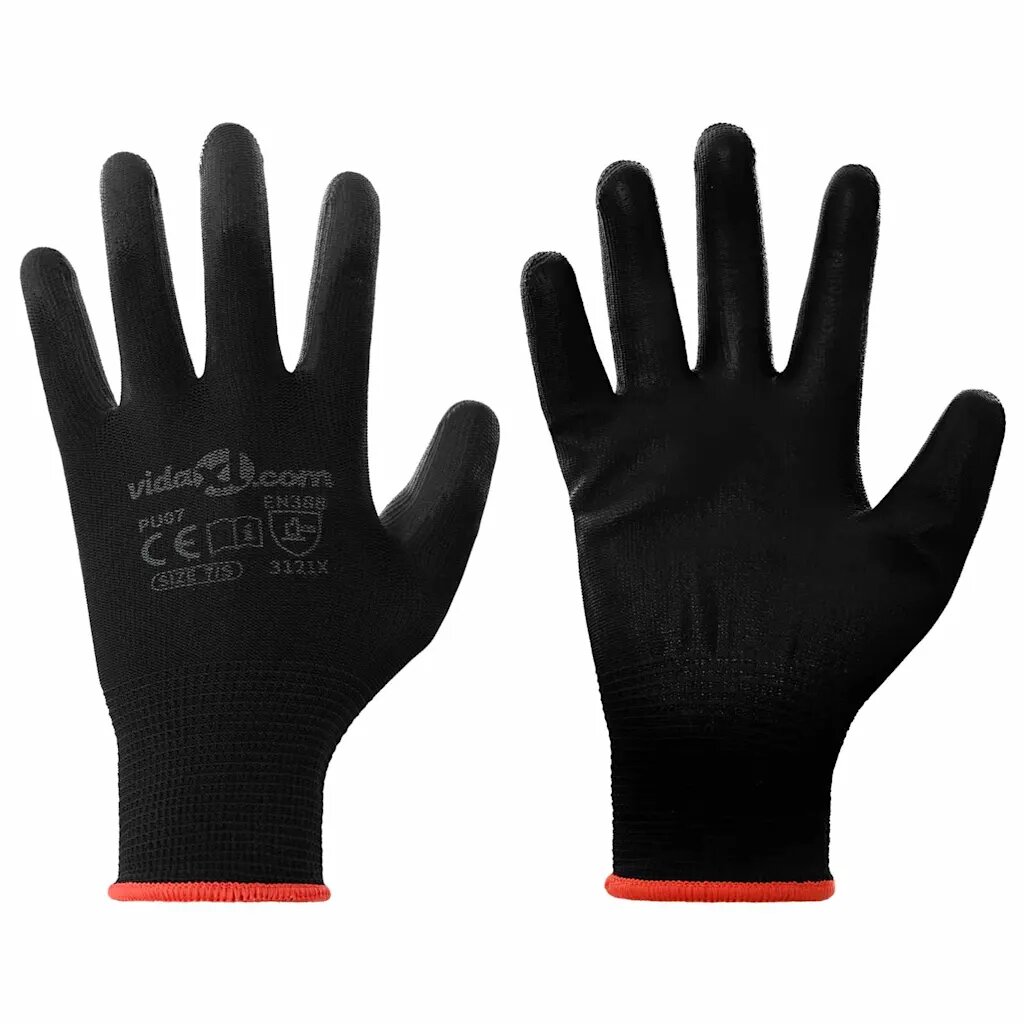 vidaXL Pracovní rukavice 24 ks Černá 7 / S Polyester