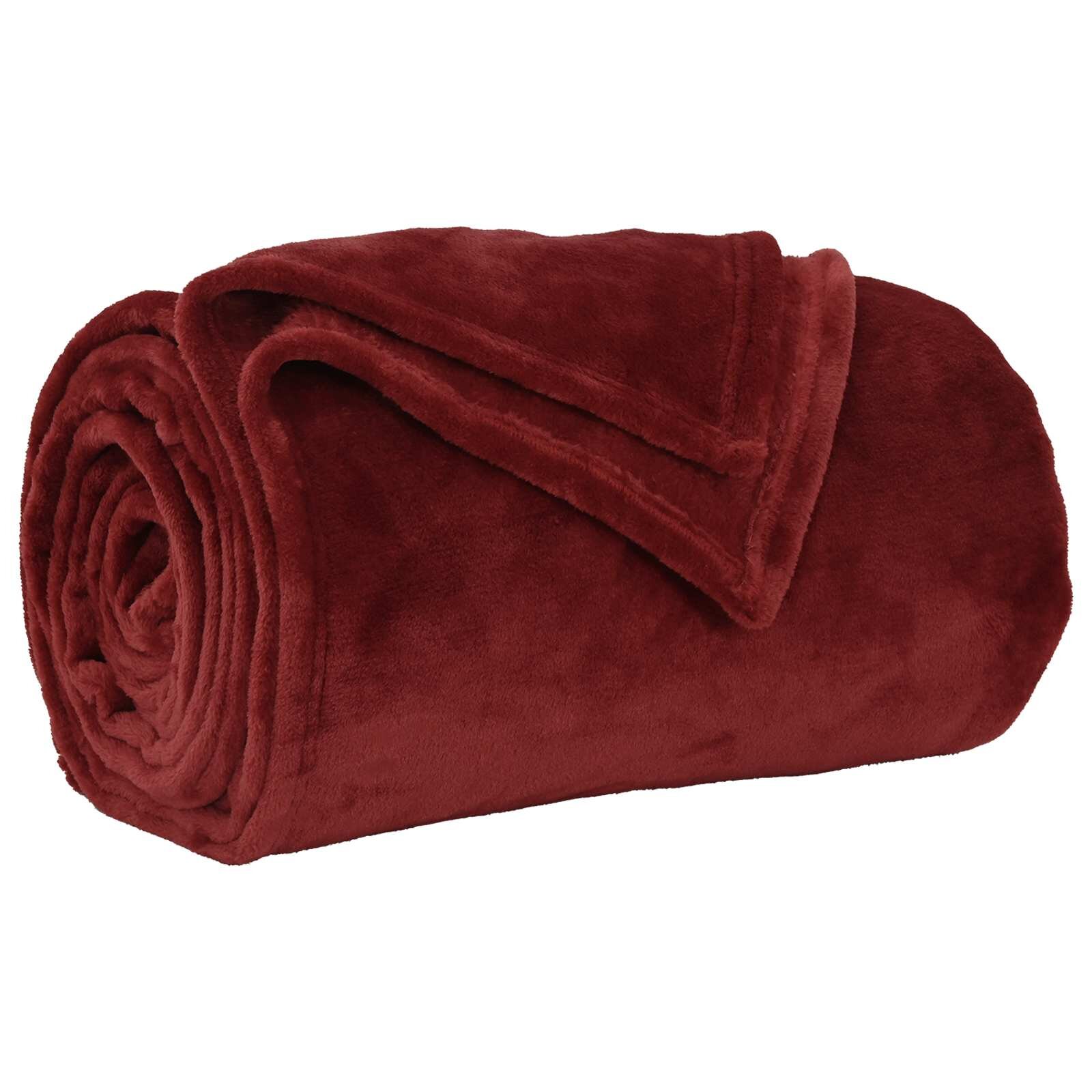 vidaXL Přehoz Bordeaux červená 150 x 130 cm 051 kg Fleece