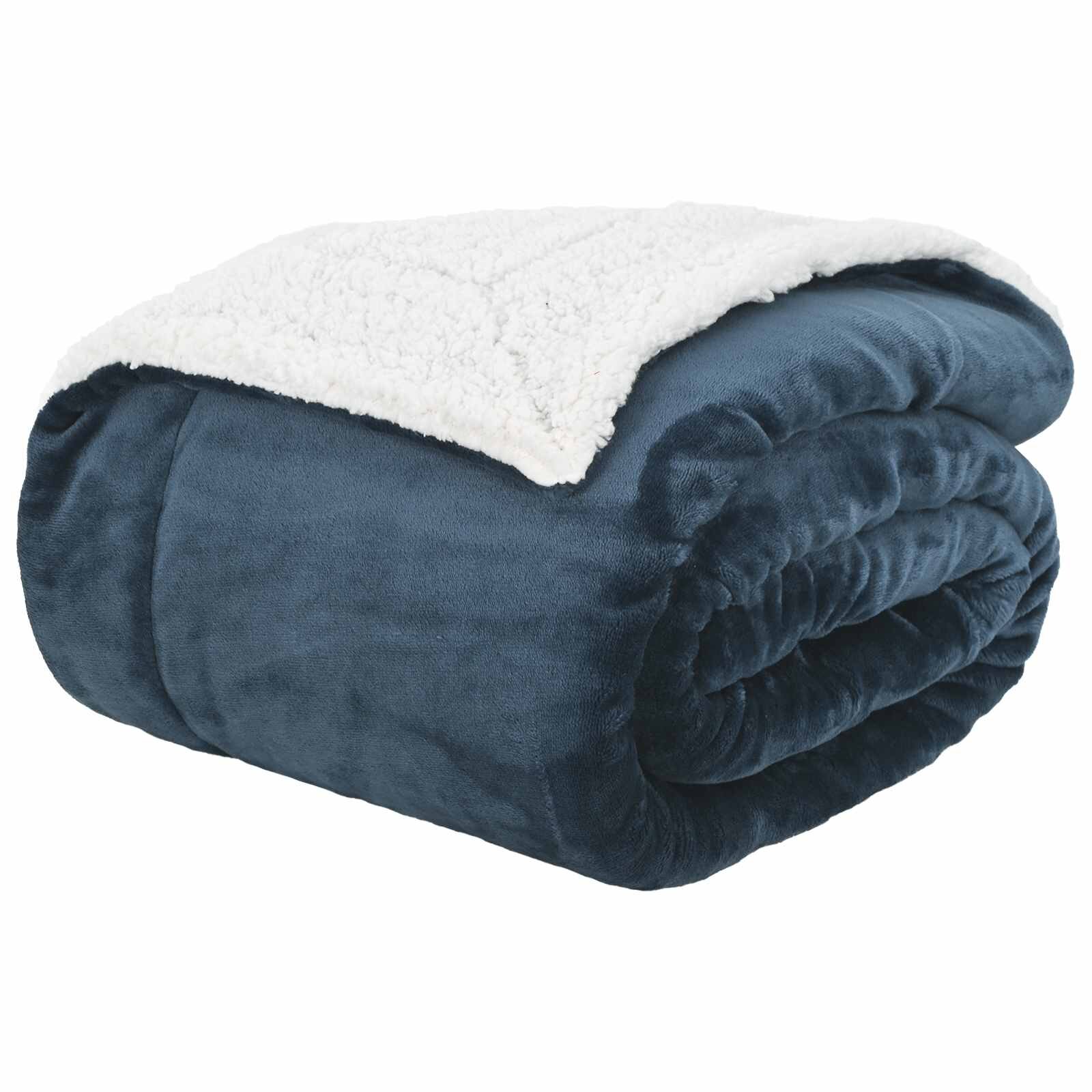 vidaXL Přehoz Námořnická modrá 270 x 240 cm 317 kg Fleece