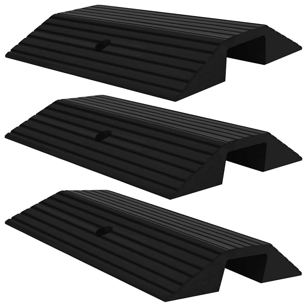 vidaXL Přejezdové můstky 3 ks 49x40x8 cm guma