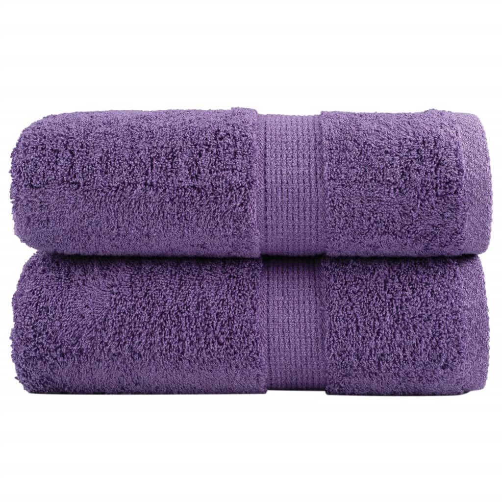 vidaXL Prémiové mycí utěrky SOLUND 2 ks fialové 30x30 cm 600 g/m²