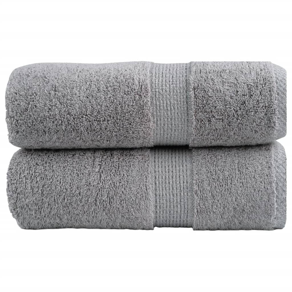 vidaXL Prémiové mycí utěrky SOLUND 2 ks šedé 30x30 cm 600 g/m²