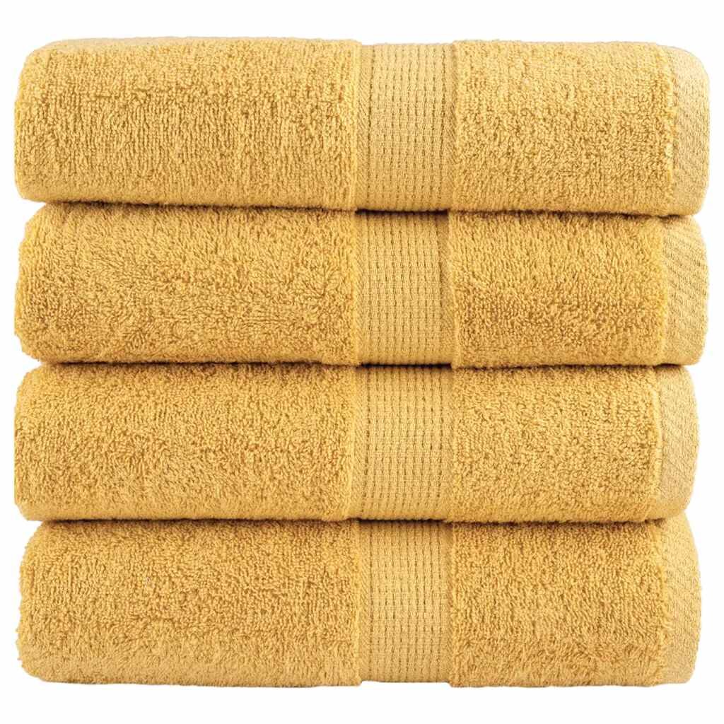 vidaXL Prémiové mycí utěrky SOLUND 4 ks zlaté 30x30 cm 600 g/m²