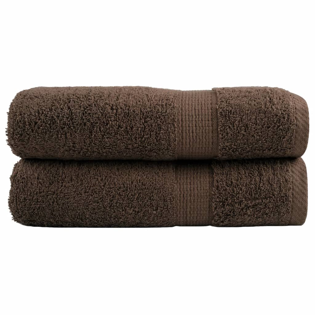 vidaXL Prémiové ručníky SOLUND 2 ks hnědé 50x100 cm 600 g/m²