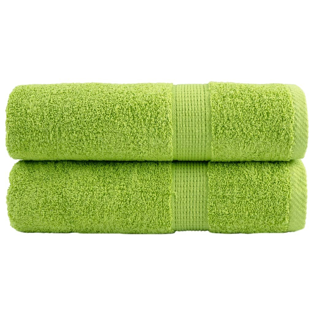 vidaXL Premium ručníky SOLUND 2 jablkově zelené 50x100cm 600 g/m²