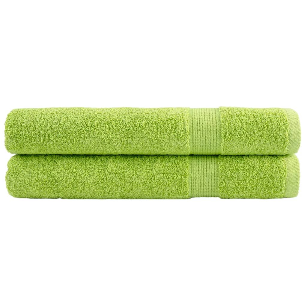 vidaXL Premium ručníky SOLUND 2 jablkově zelené 80x200cm 600 g/m²