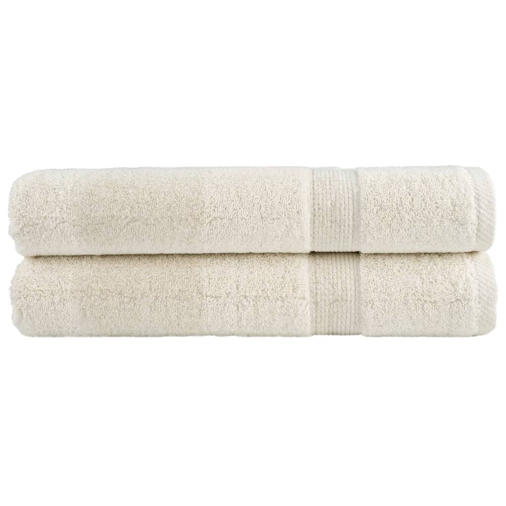 vidaXL Premium ručníky SOLUND 2 ks krémové 80 x 200 cm 600 g/m²