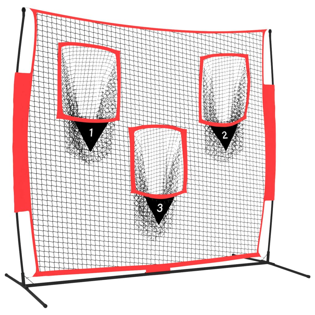 vidaXL Přenosná baseballová síť černá/červená 183x105x183 cm polyester