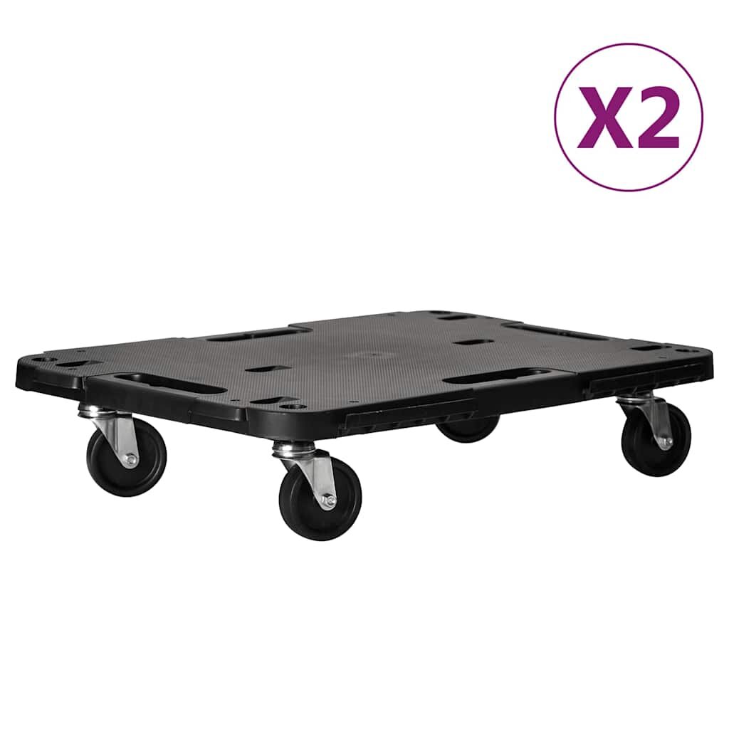 vidaXL Přepravní vozíky 2 ks černé 58 x 38 x 12 cm polypropylen