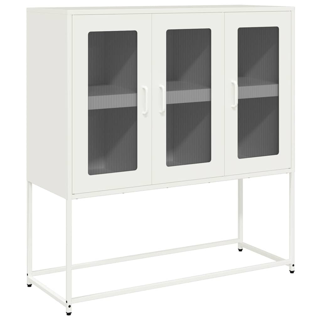 vidaXL Příborník bílý 1005 x 39 x 107 cm ocel válcovaná za studena
