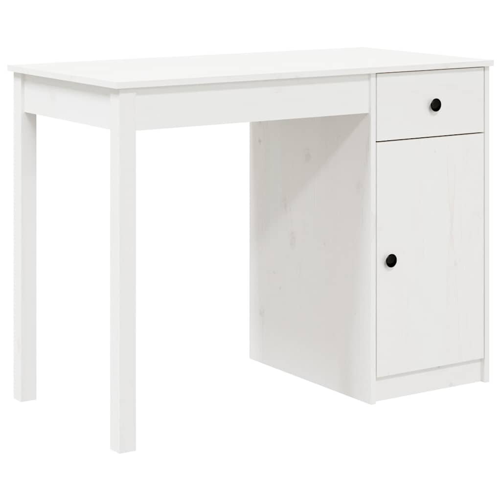 vidaXL Psací stůl bílý 100 x 50 x 75 cm masivní borové dřevo