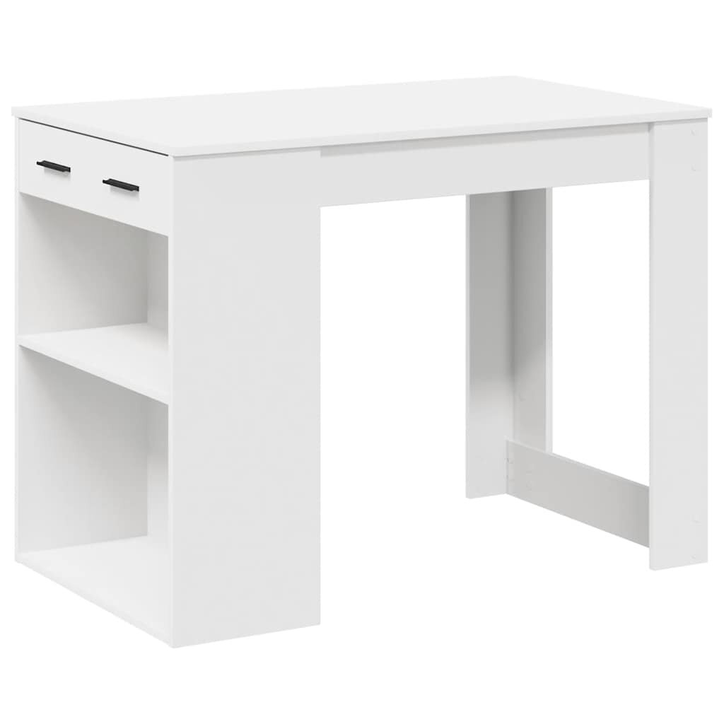 vidaXL Psací stůl se zásuvkou a policí bílý 102x62x775 cm kompozit