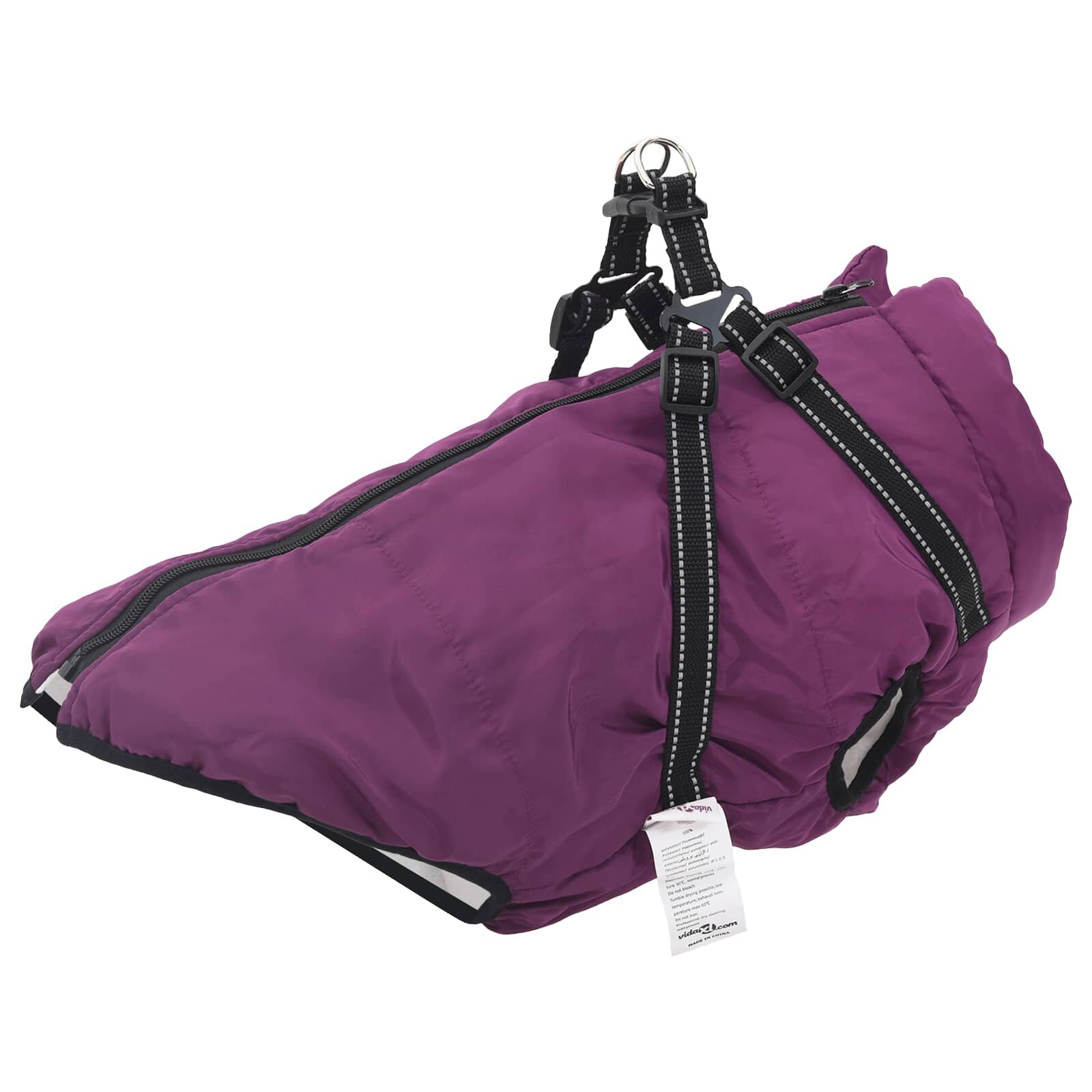 vidaXL Psí kabát Fialová L44 Fleece a polyester