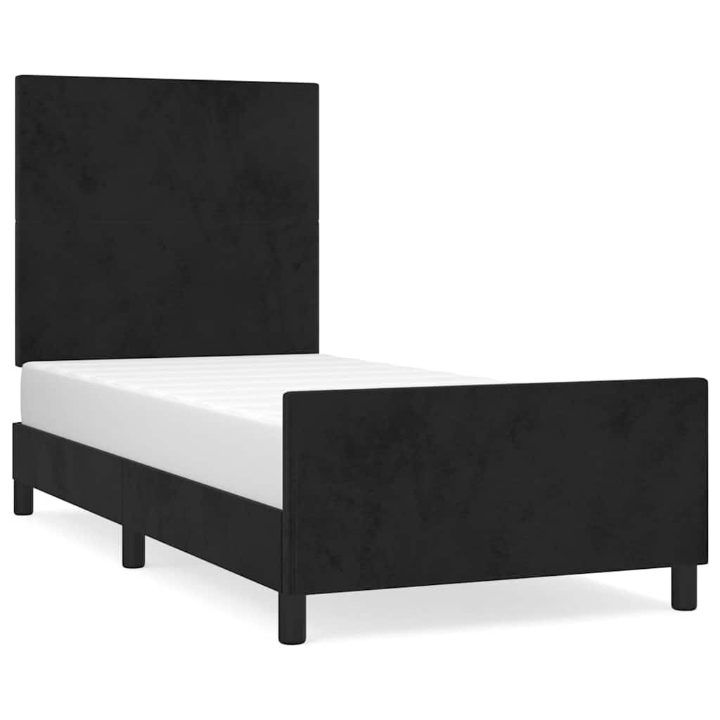 vidaXL Rám postele bez matrace černý 100 x 200 cm samet