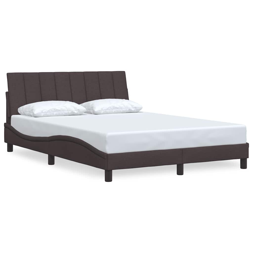vidaXL Rám postele bez matrace Hanko tmavě hnědý 140 x 190 cm textil