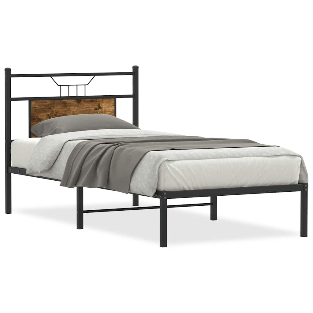 vidaXL Rám postele bez matrace kouřový dub 75x190 cm kompozitní dřevo