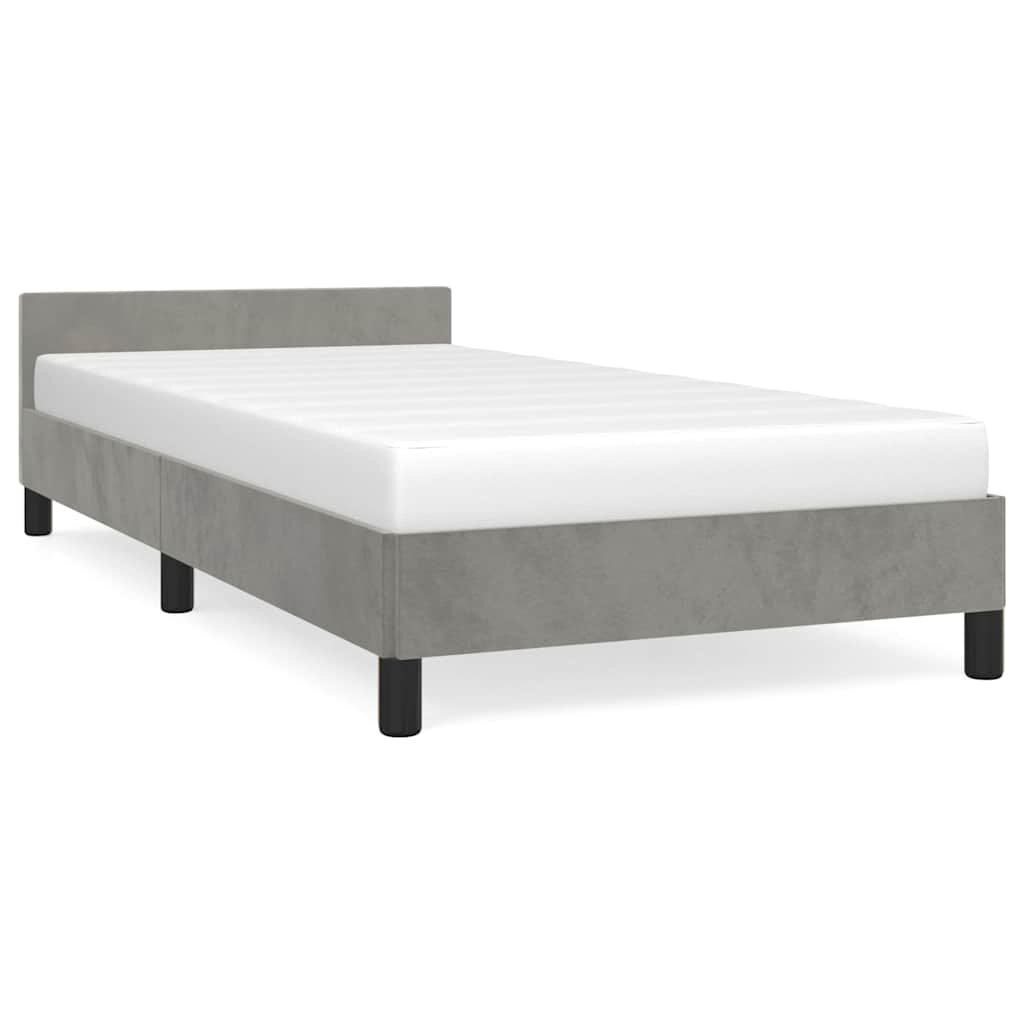vidaXL Rám postele bez matrace světle šedá 80 x 200 cm samet