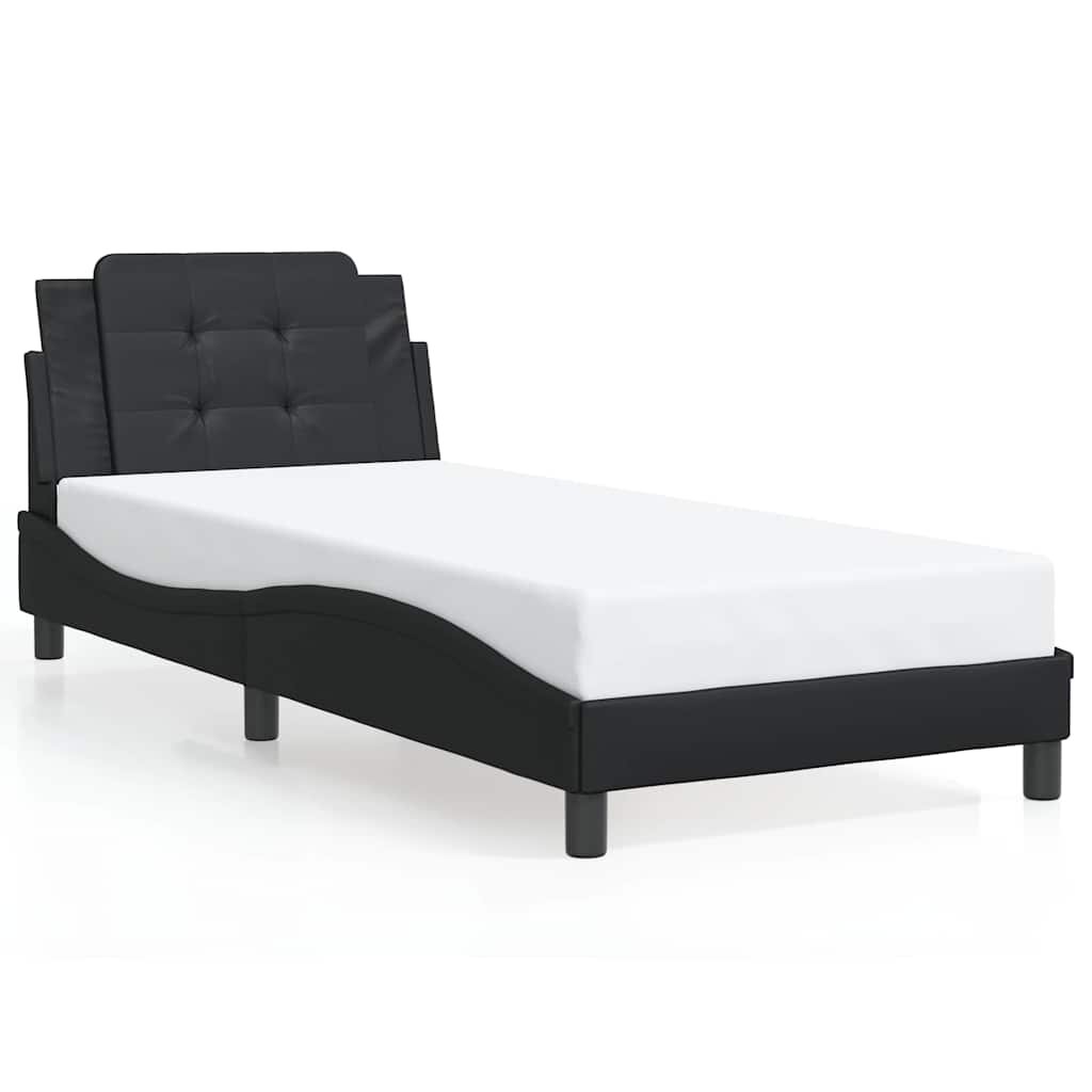 vidaXL Rám postele bez matrace Zadar černý 100x200 cm umělá kůže