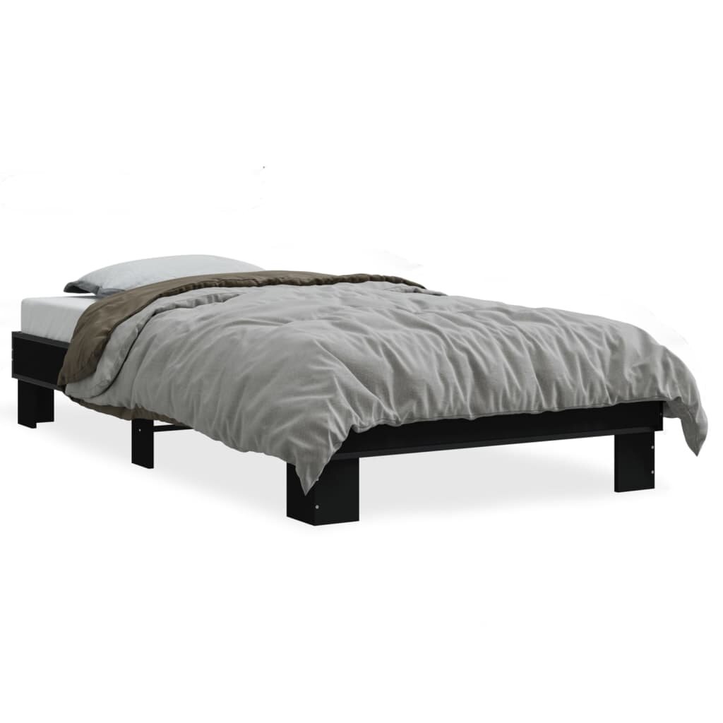 vidaXL Rám postele černý 75 x 190 cm kompozitní dřevo a kov