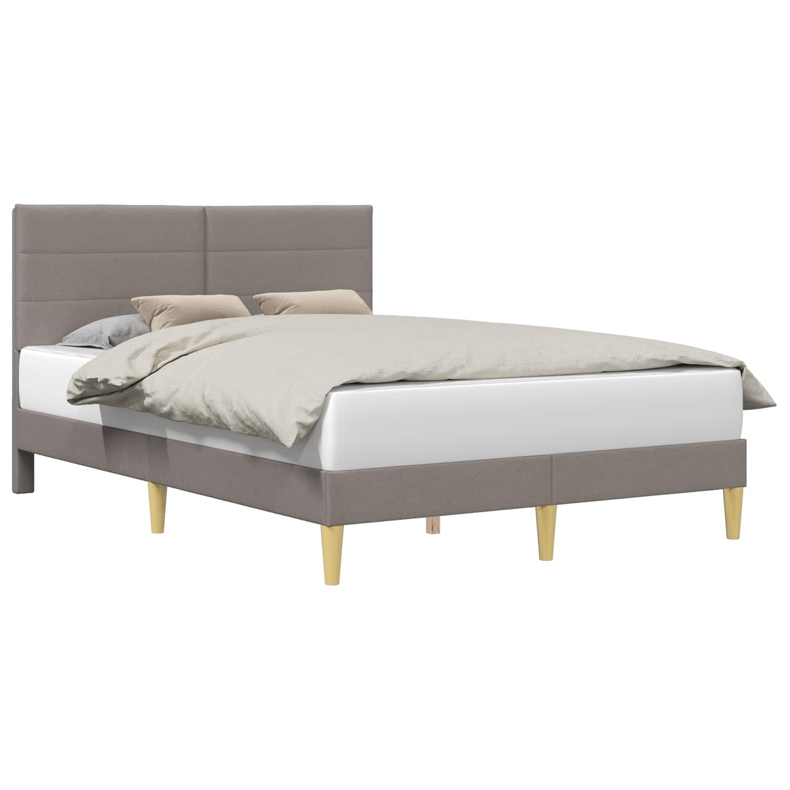 vidaXL Rám postele s čelo Taupe 160 x 200 cm Textil