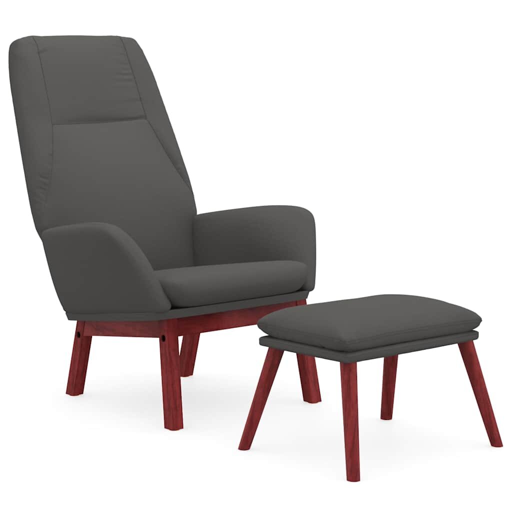 vidaXL Relaxační křeslo s podnožkou tmavě šedé textil