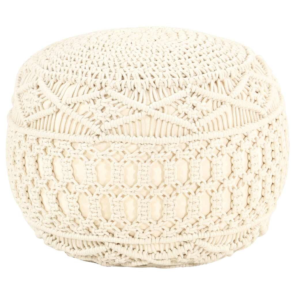 vidaXL Ručně vyrobený sedací puf macramé 45 x 30 cm bavlna