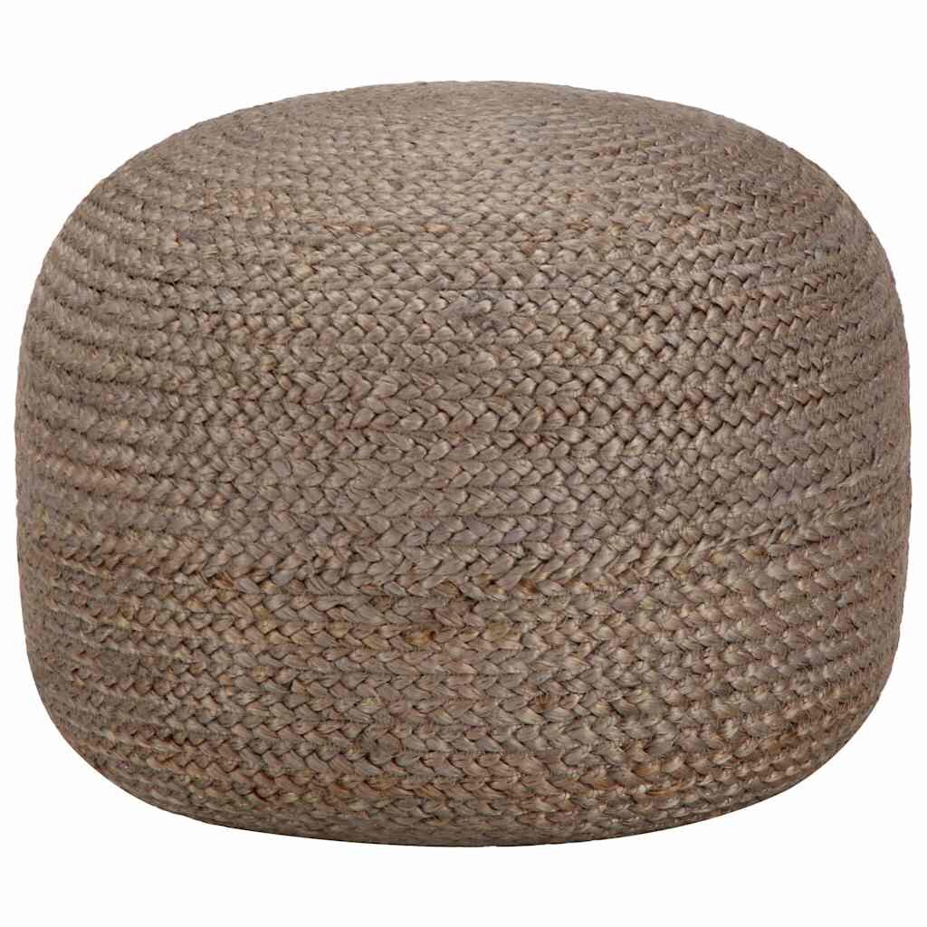 vidaXL Ručně vyrobený sedací puf světle šedý 45 x 30 cm juta