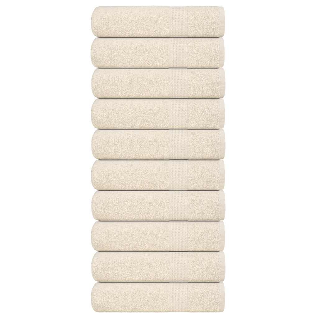 vidaXL Ručníky do sprchy FROGN 10 ks krémové 70x140 cm 360 g/m²
