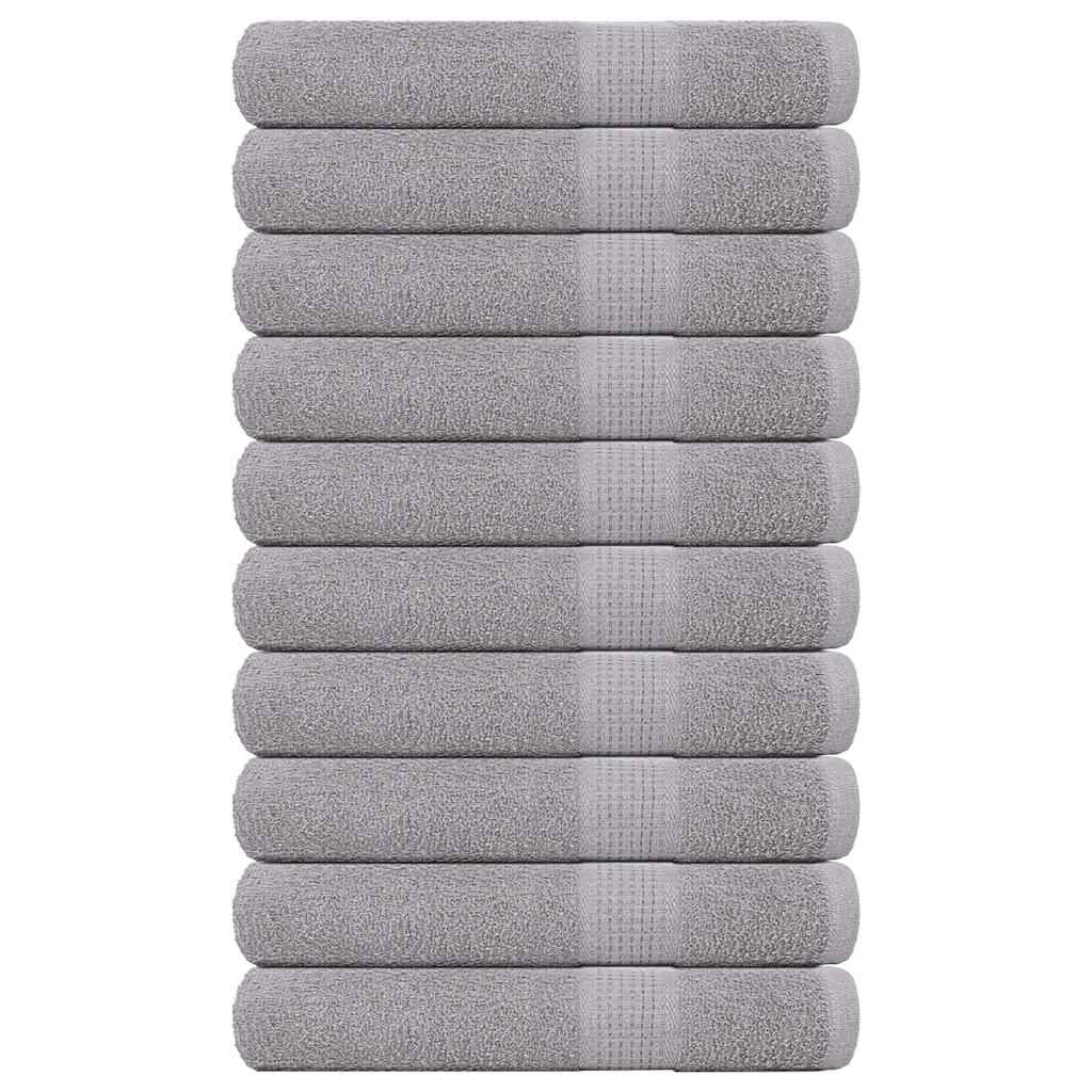vidaXL Ručníky FROGN 10 ks šedé 100x200 cm 360 g/m²