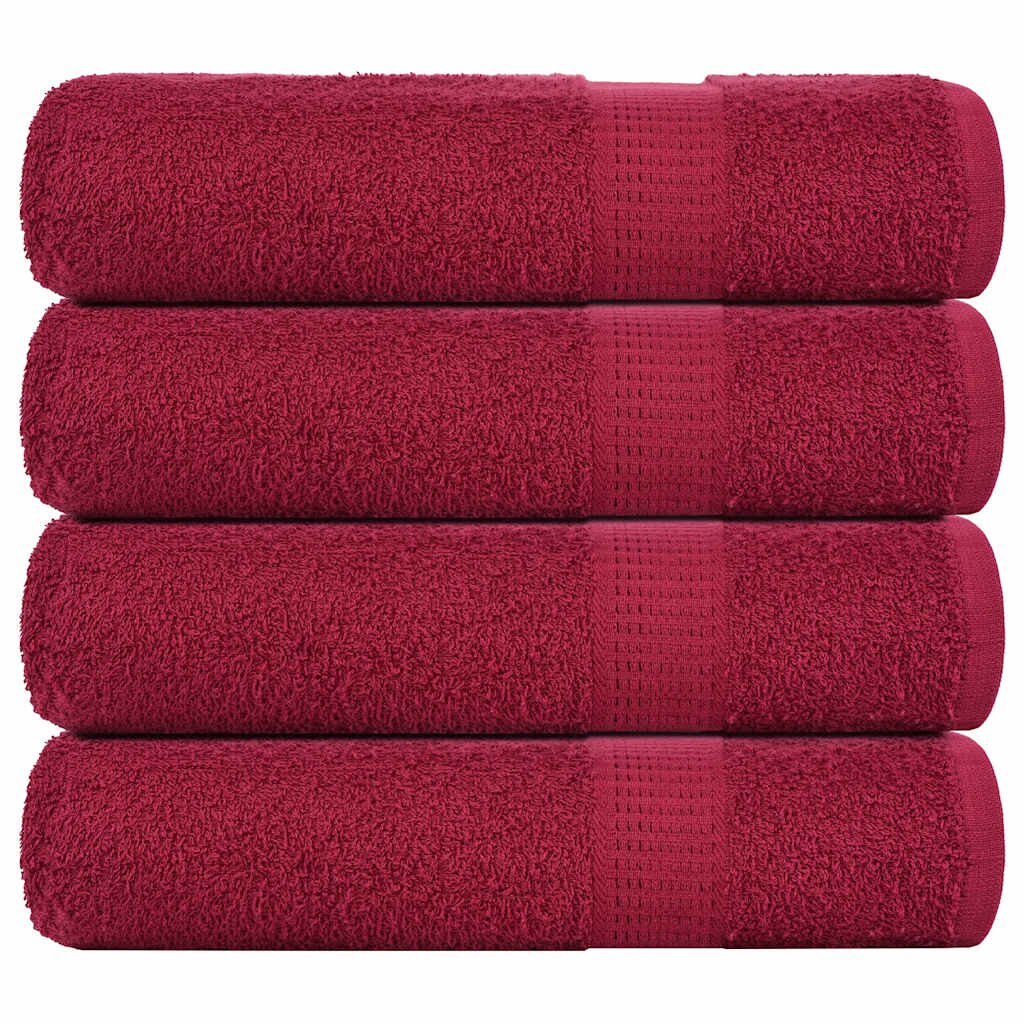 vidaXL Ručníky FROGN 4 ks bordó 50x100 cm 360 g/m²