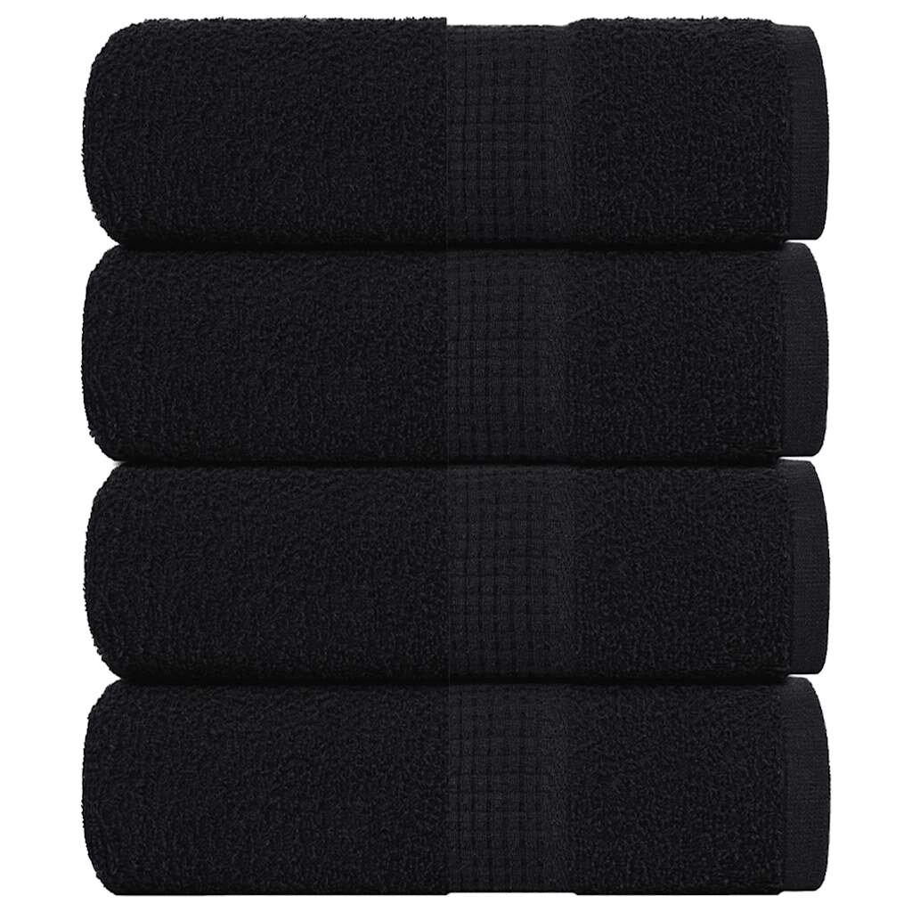 vidaXL Ručníky FROGN 4 ks černé 30x30 cm 360 g/m²