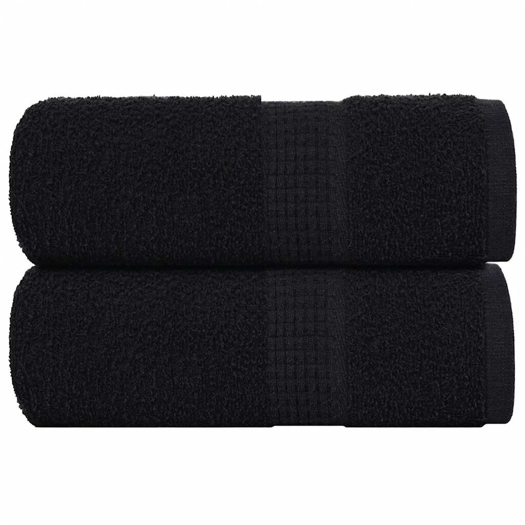 vidaXL Ručníky pro hosty FROGN 2 ks černé 30x50 cm 360 g/m²