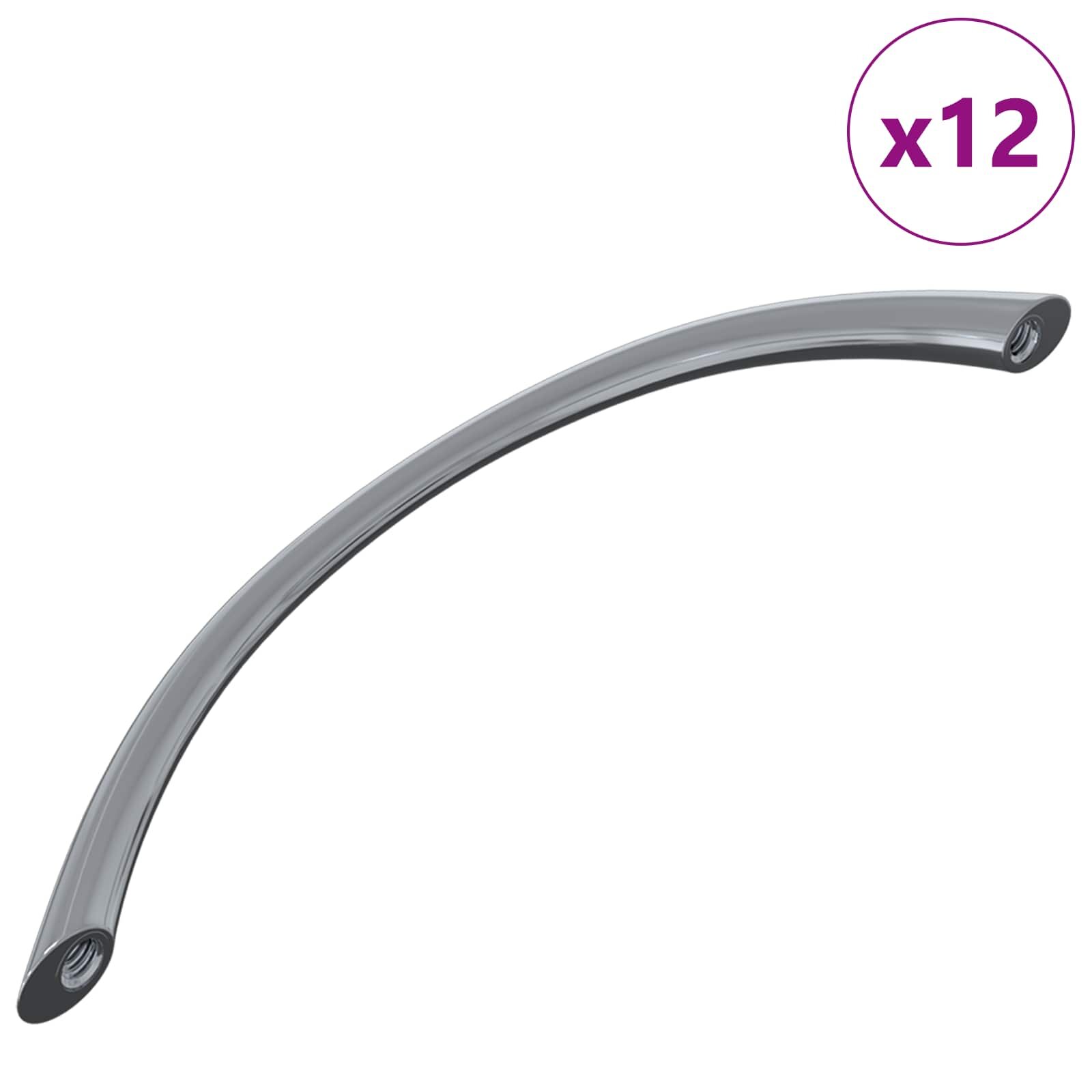 vidaXL Rukojeť 12 ks Stříbrná 107 x 3.6 x 23 mm Nerezová ocel