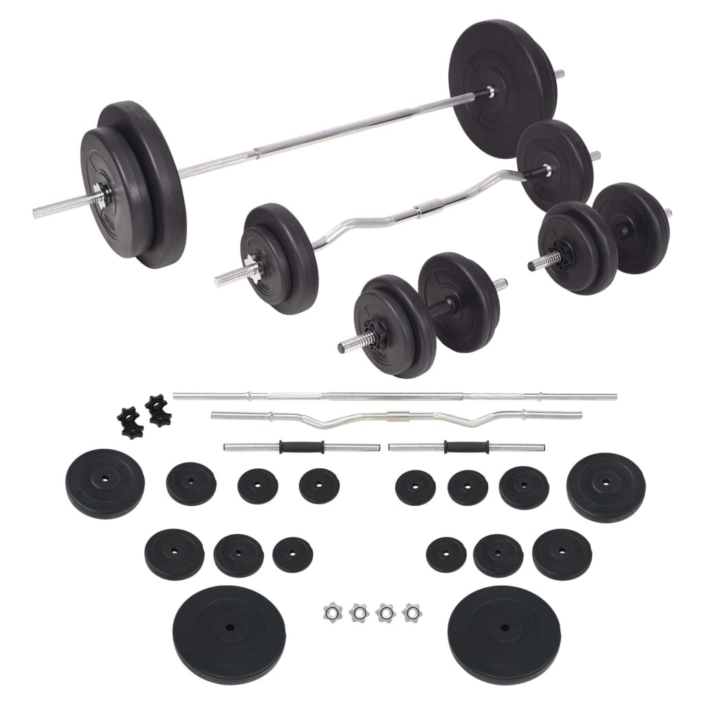 vidaXL Sada činek barbell a dumbbell 90 kg