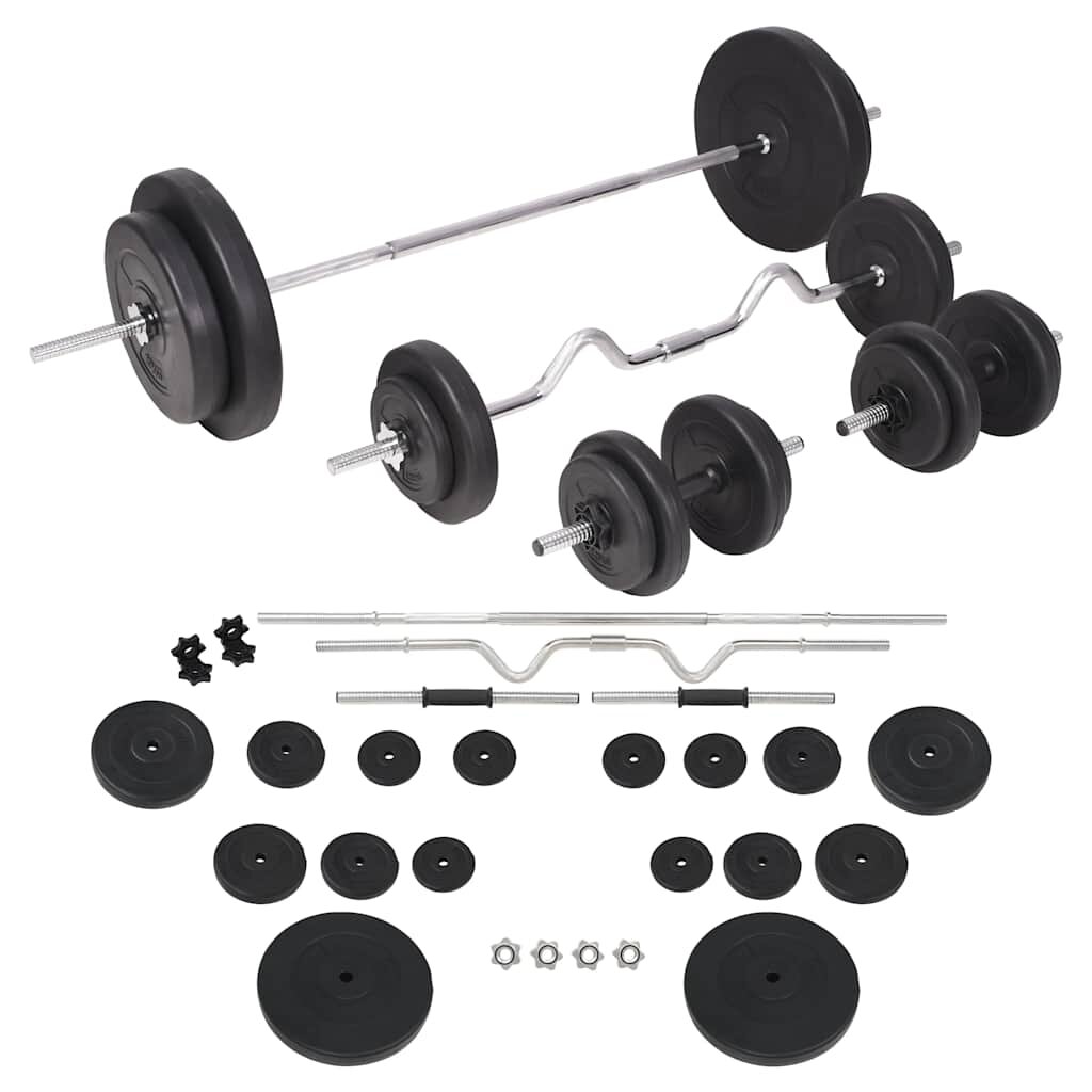 vidaXL Sada činek barbell a dumbbell 90 kg