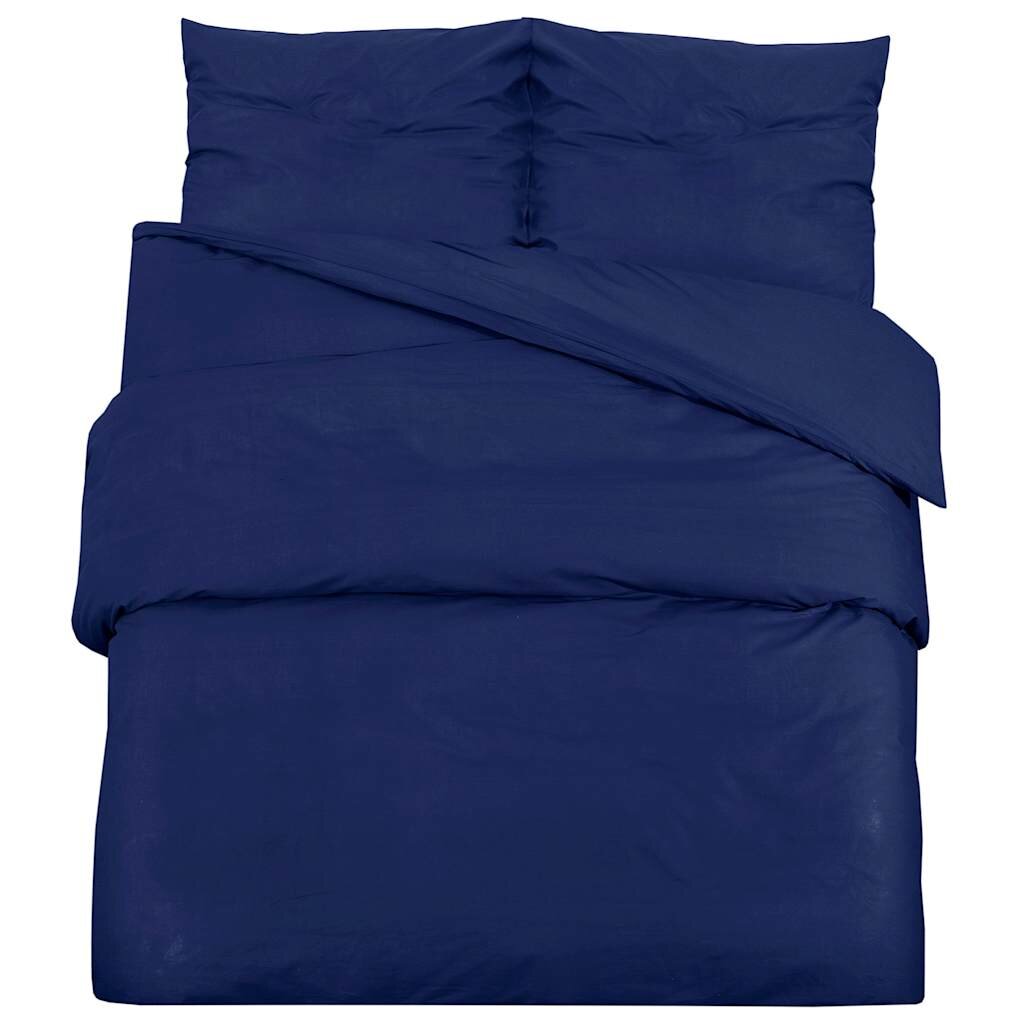 vidaXL Sada ložního prádla námořnická modř 260x220cm lehké mikrovlákno