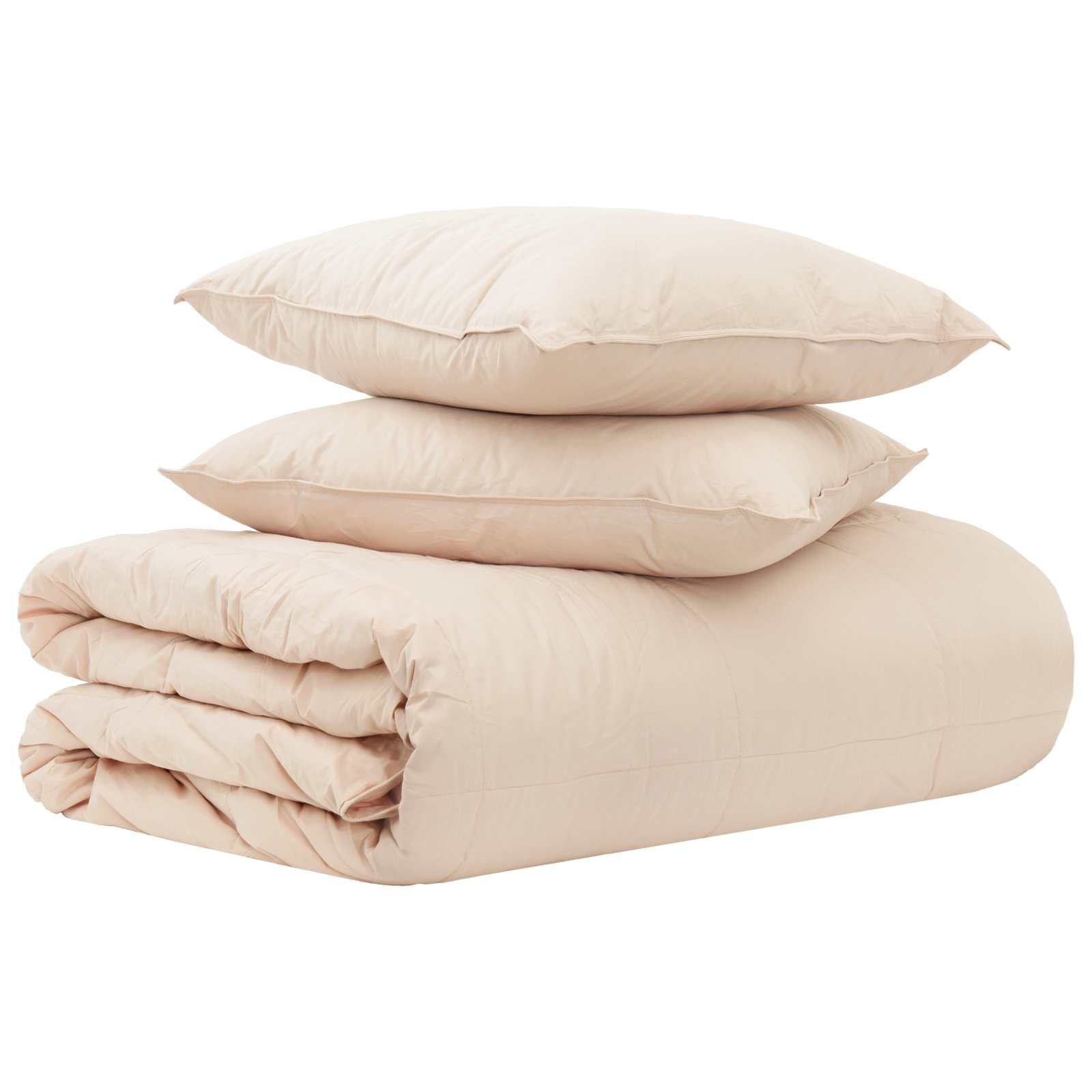 vidaXL Sada přikrývek 2 ks 260 x 220 cm Kapok a polyester Béžová