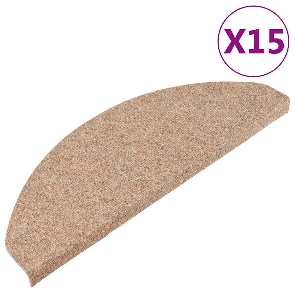 vidaXL Samolepicí nášlapy na schody 15 ks 65x225x35 cm béžové