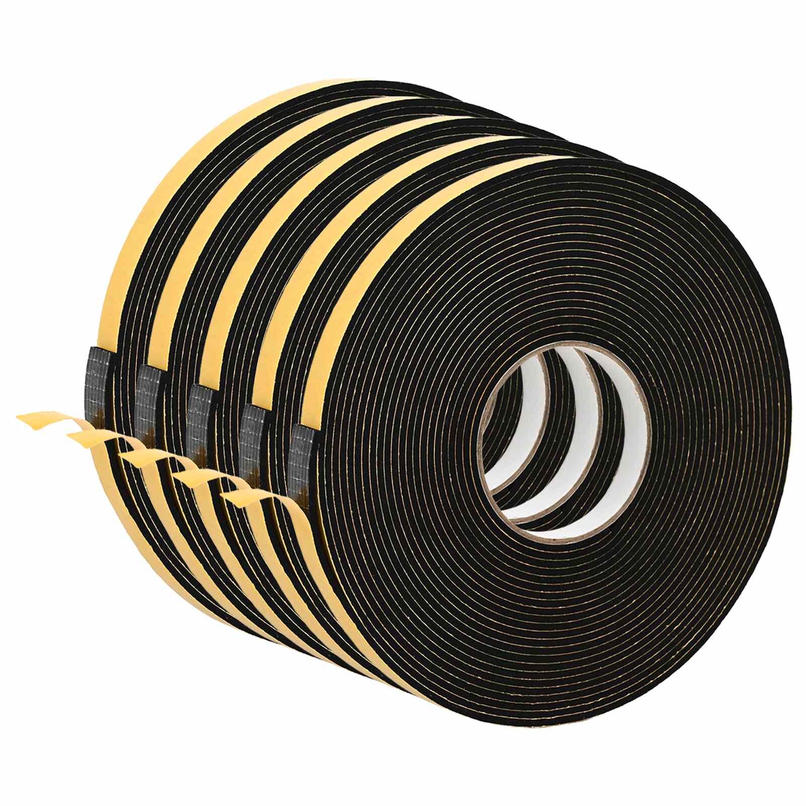 vidaXL Samolepicí pěnová páska 5 ks Černá 10mm x 10m Pěna CR