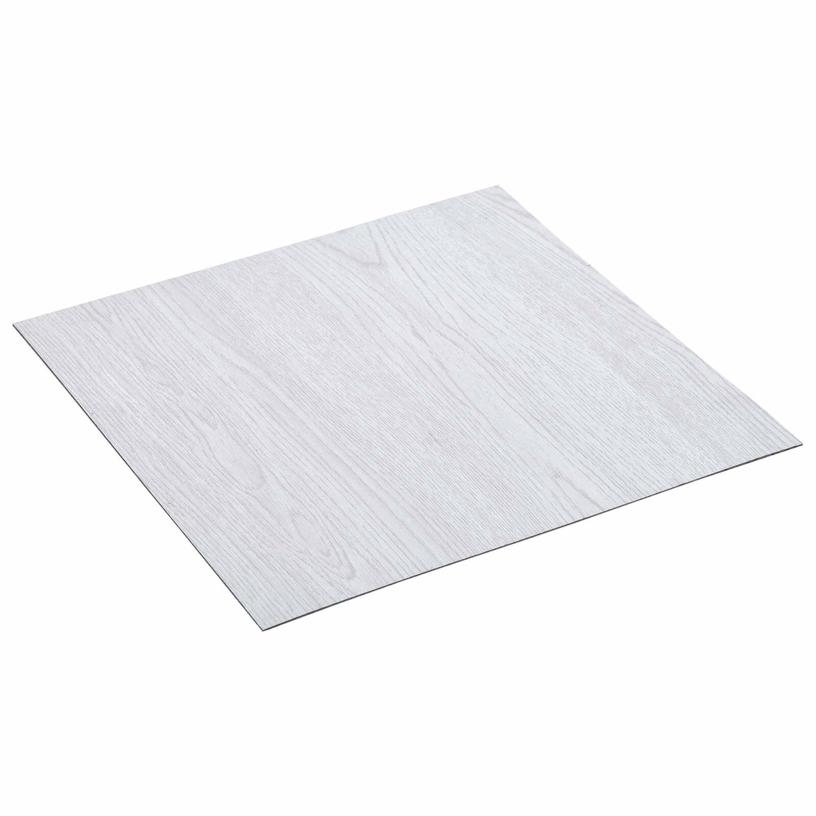 vidaXL Samolepicí podlahová prkna Bílá 305 x 305 cm 20 ks PVC