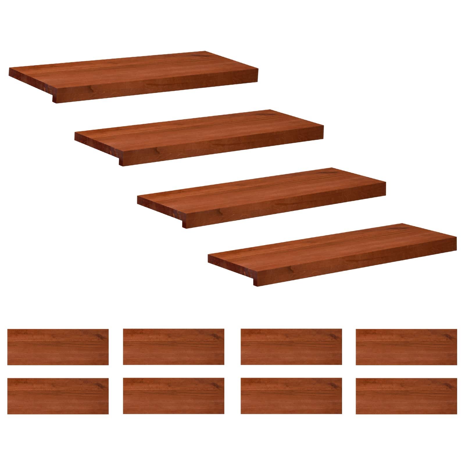 vidaXL Schodišťové nášlapy 12 ks 80 x 25 x 2 cm Hnědá
