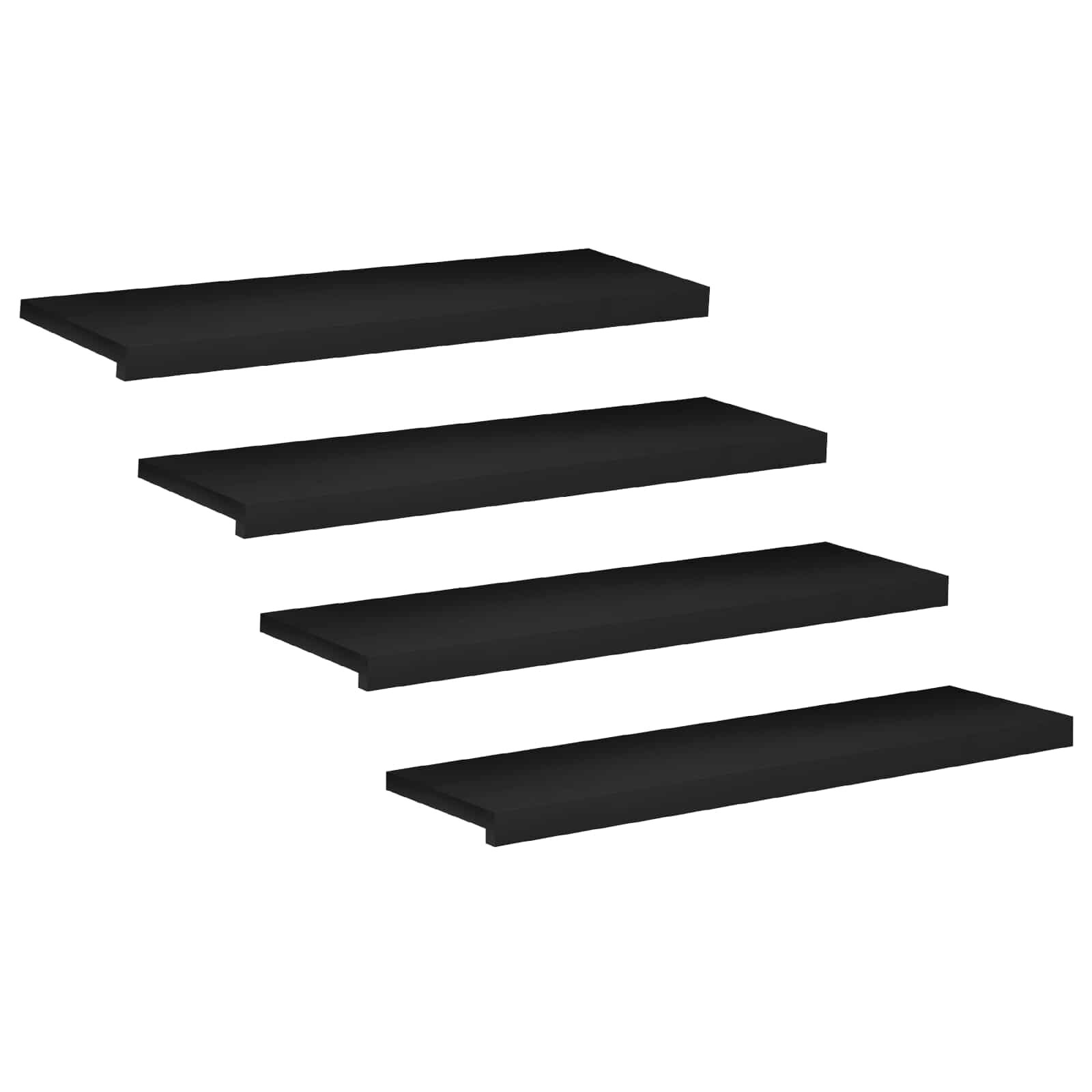 vidaXL Schodišťové nášlapy 4 ks 100 x 25 x 2 cm Černá