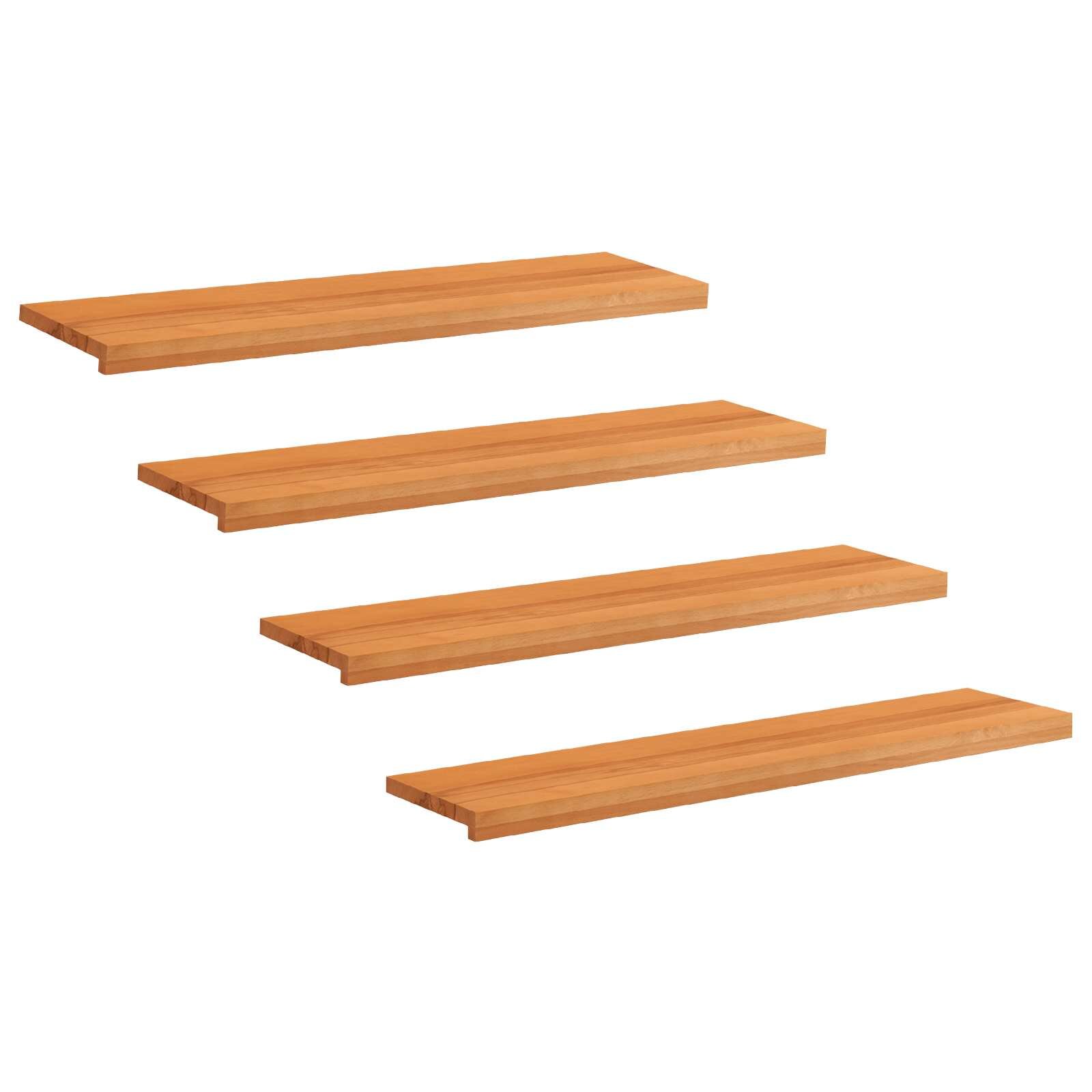 vidaXL Schodišťové nášlapy 4 ks 110 x 25 x 2 cm Světle hnědá